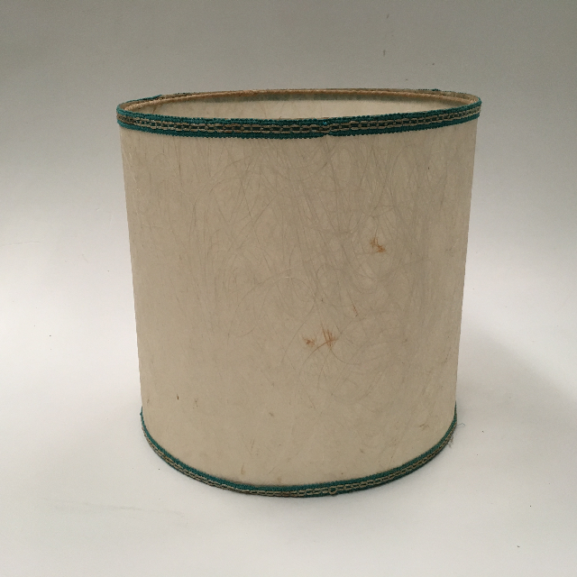 LAMPSHADE, 1960s 70s (Medium) Natural w Green Band